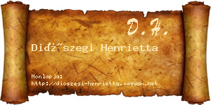 Diószegi Henrietta névjegykártya