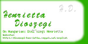 henrietta dioszegi business card